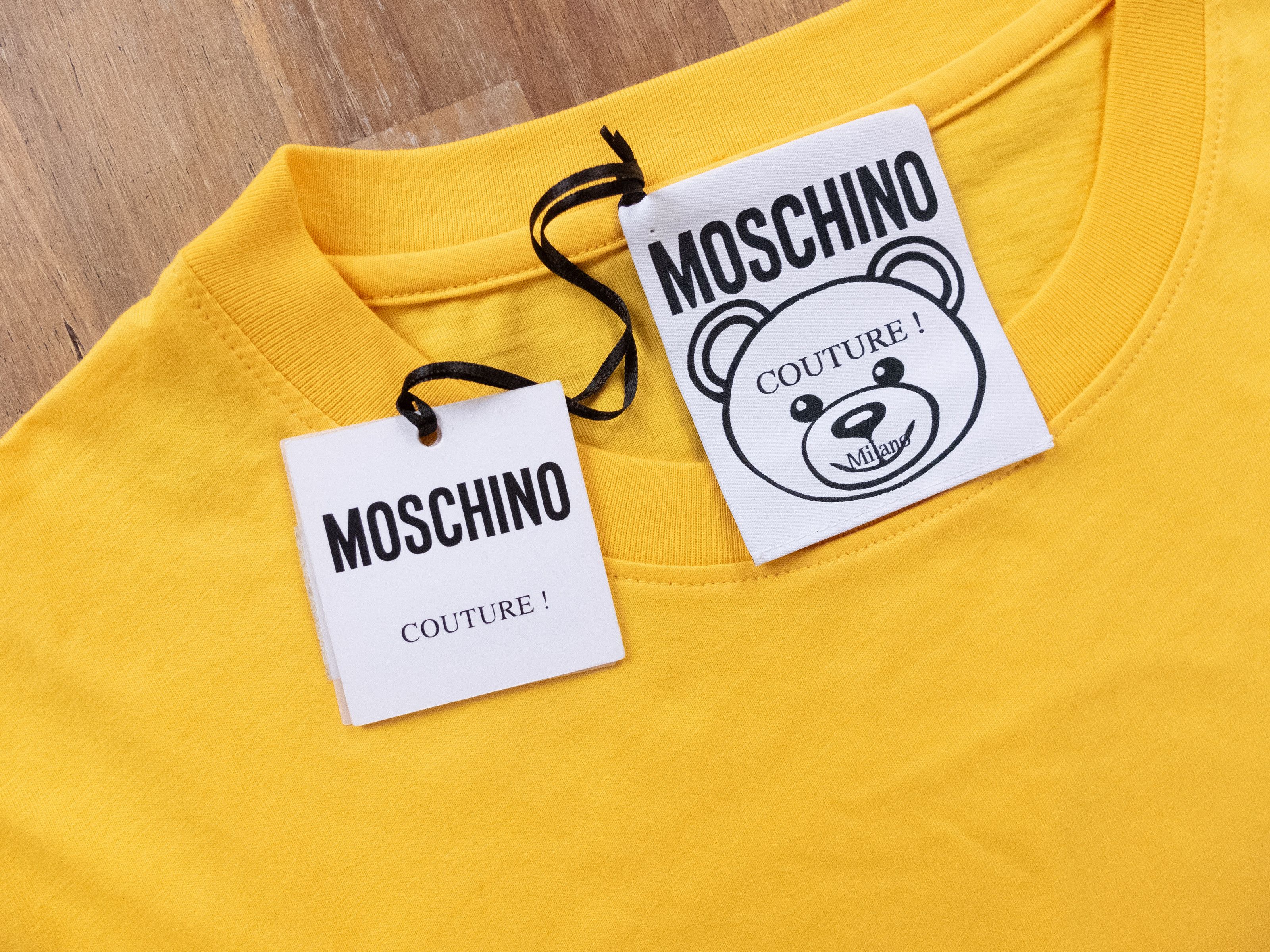 Moschino MOSCHINO Couture yellow chest bear t-shirt Large 10 US 44 IT Size M / US 6-8 / IT 42-44 - 4 Thumbnail