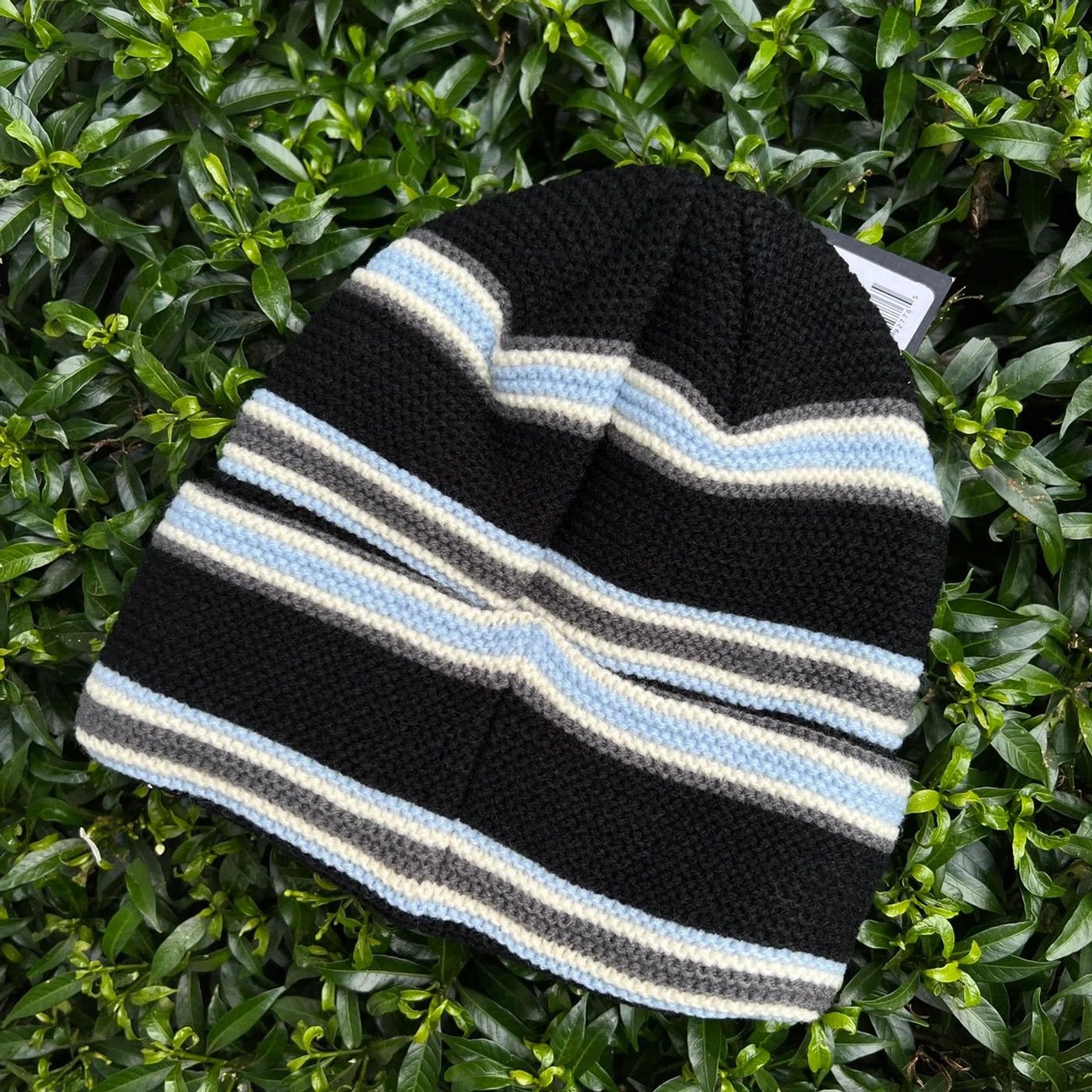Stussy × Vintage STUSSY BEANIE HAT TRIPLE STRIPE CUFF BLACK - OS Size ONE SIZE - 2 Thumbnail