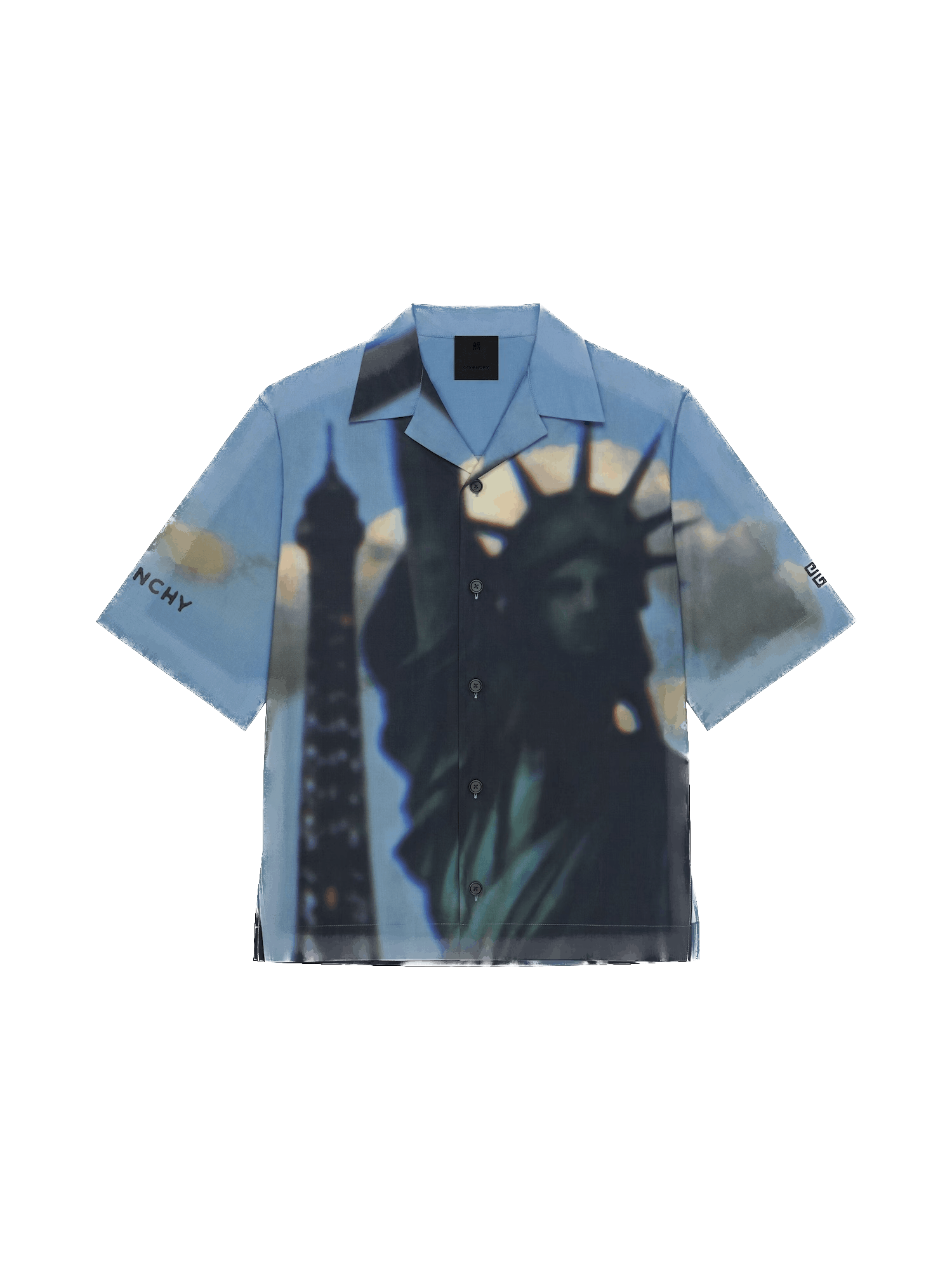 image of Givenchy "hawaiian Collar Shirt In Poplin" in Blue, Men's (Size Medium)