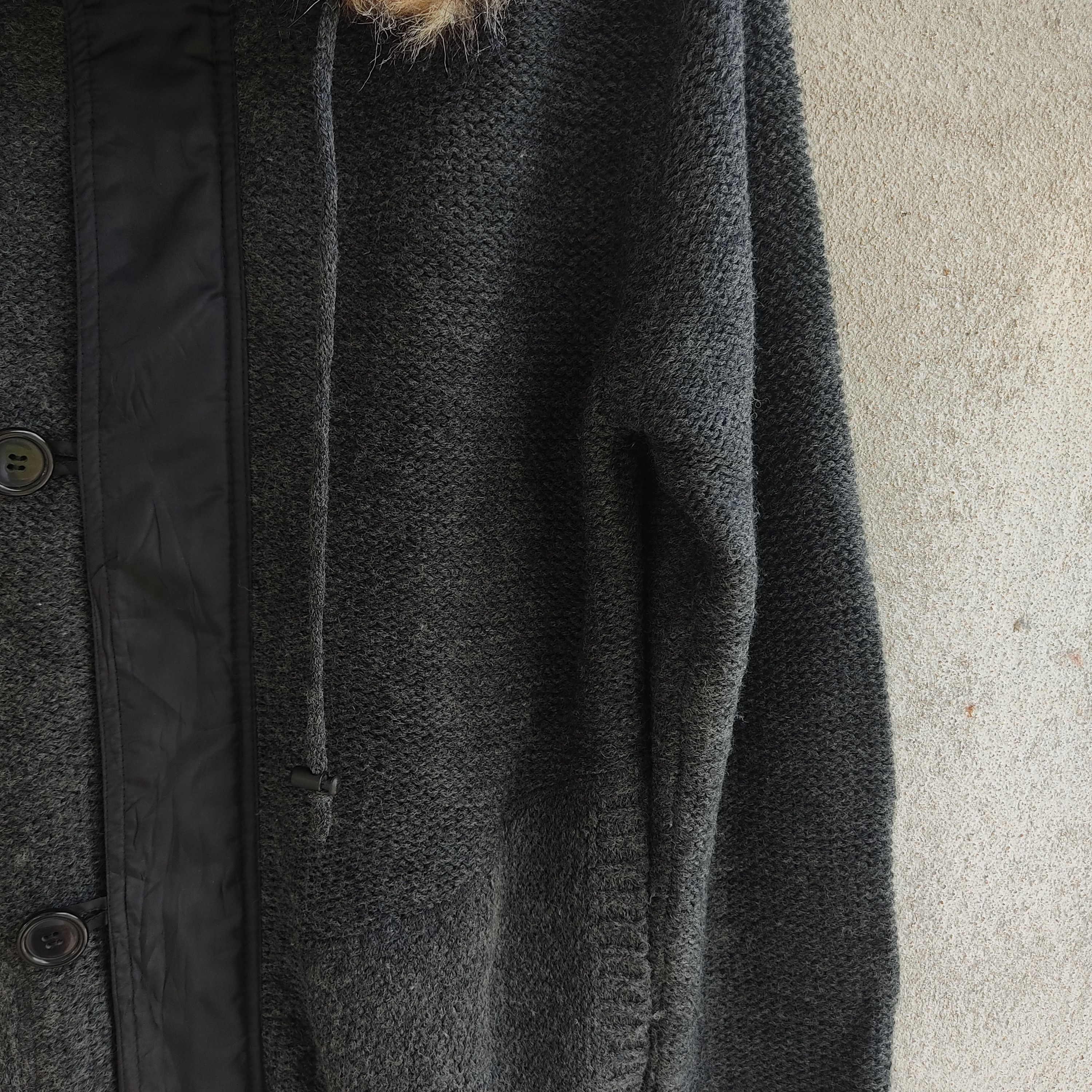 Designer × Homespun Knitwear × Japanese Brand Buona Giornata Black Gray Knitwear Parka Size US M / EU 48-50 / 2 - 11 Thumbnail