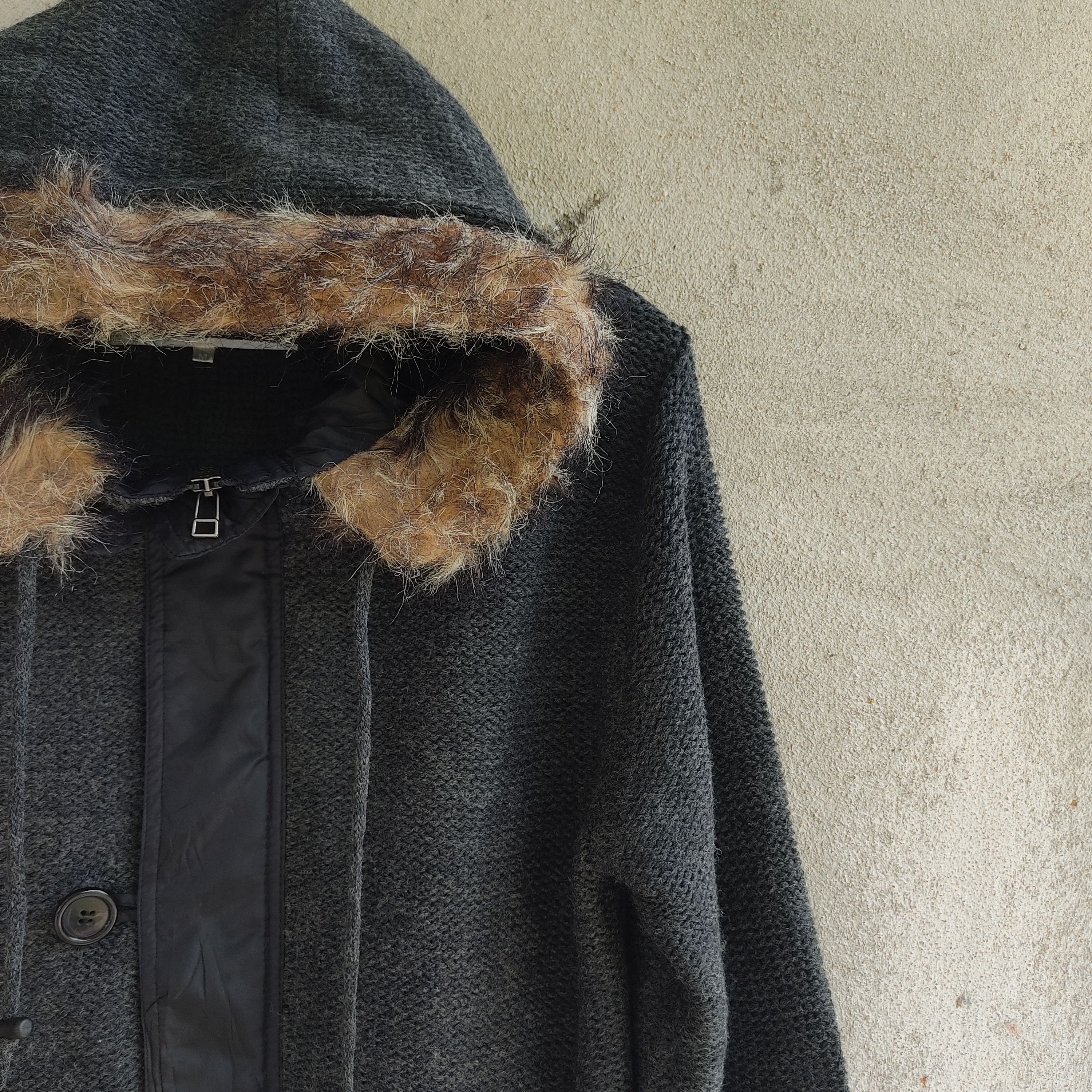 Designer × Homespun Knitwear × Japanese Brand Buona Giornata Black Gray Knitwear Parka Size US M / EU 48-50 / 2 - 9 Thumbnail