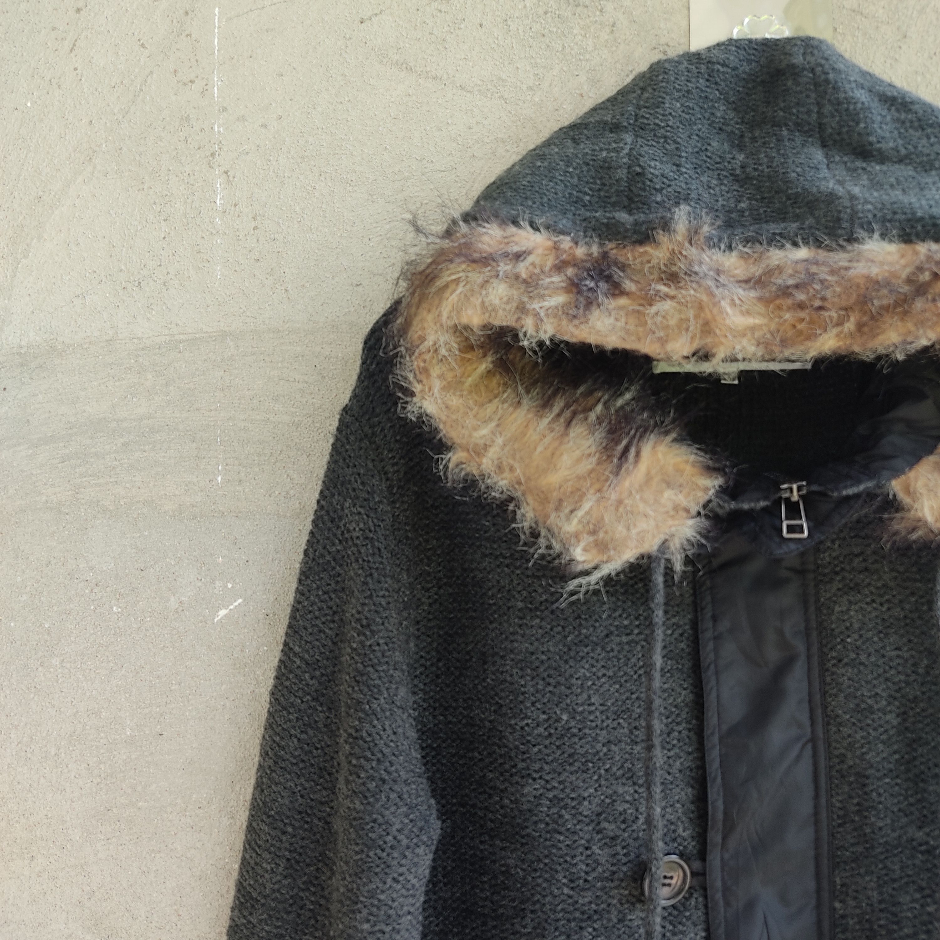 Designer × Homespun Knitwear × Japanese Brand Buona Giornata Black Gray Knitwear Parka Size US M / EU 48-50 / 2 - 8 Thumbnail
