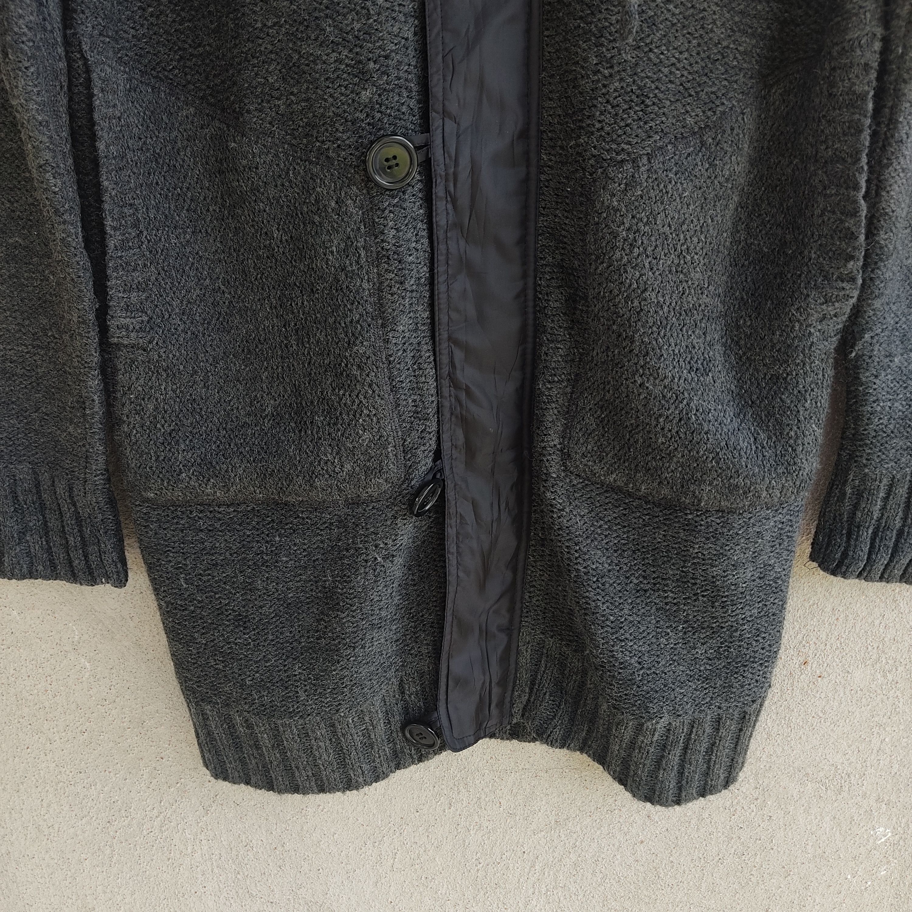 Designer × Homespun Knitwear × Japanese Brand Buona Giornata Black Gray Knitwear Parka Size US M / EU 48-50 / 2 - 6 Thumbnail