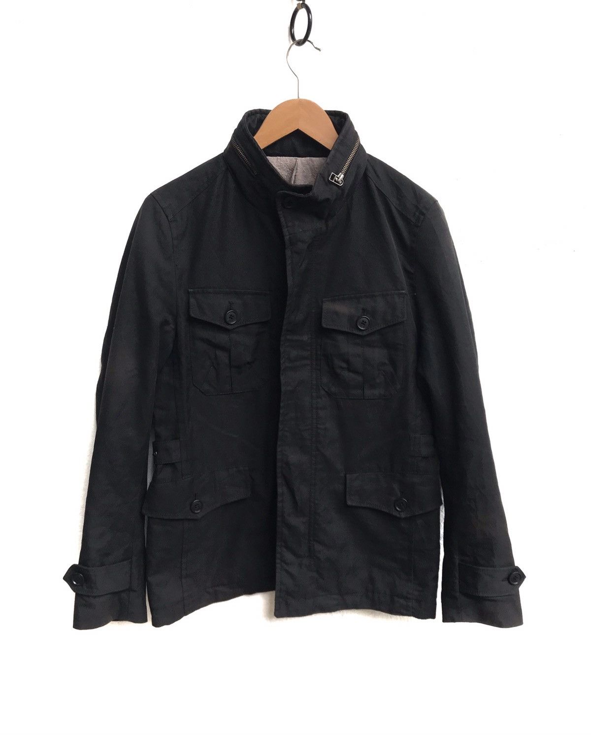 image of Designer Junmen Multy Pocket Black Jacket, Men's (Size Small)