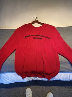 Supreme comme des on sale garcons shirt sweater tan