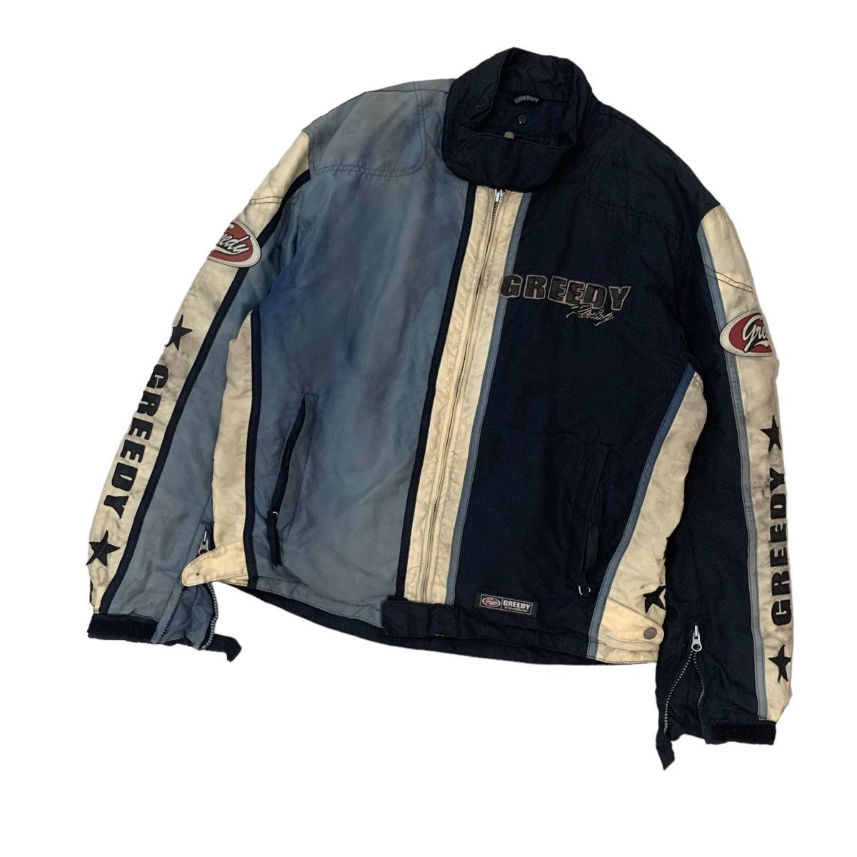 Vintage Vintage Sunfaded Greedy Racing Riders Jacket Size US M / EU 48-50 / 2 - 5 Thumbnail