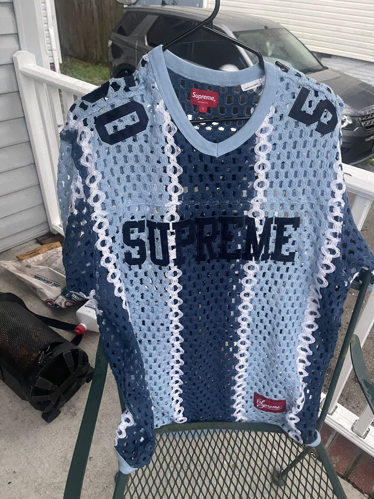 Supreme Supreme crochet football Jersey Grailed