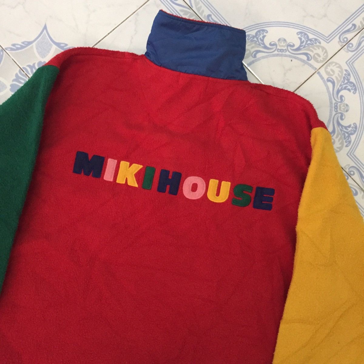 Colours × Japanese Brand Miki House Block Colour Fleece Sweater Made in Japan Size US L / EU 52-54 / 3 - 6 Thumbnail