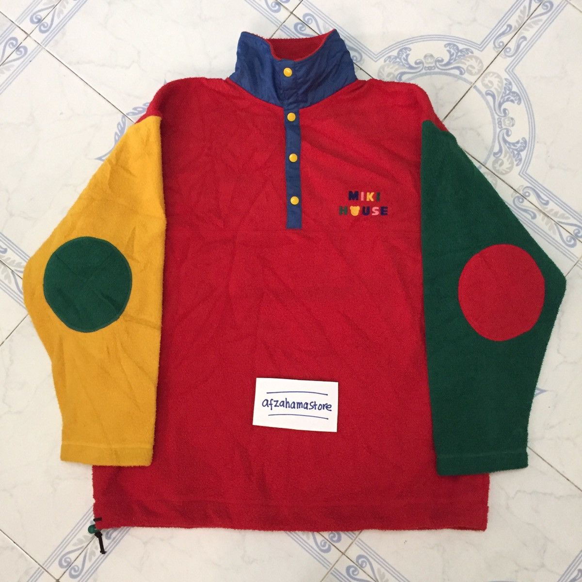 Colours × Japanese Brand Miki House Block Colour Fleece Sweater Made in Japan Size US L / EU 52-54 / 3 - 1 Thumbnail