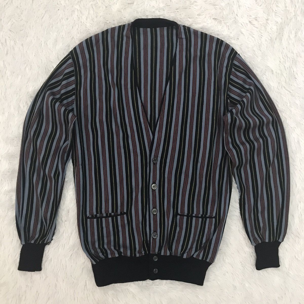 Japanese Brand Cardigan Colored Stripes Size US S / EU 44-46 / 1 - 1 Thumbnail