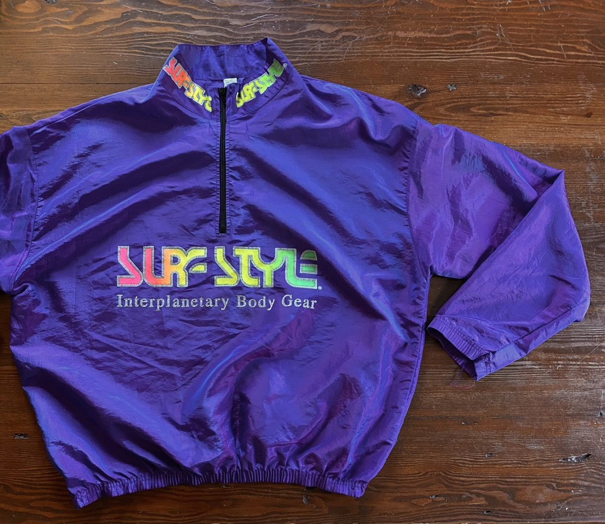 Vintage Vintage 90’s Surf Style Iridescent 1/2 Zip Windbreaker Size US XL / EU 56 / 4 - 1 Thumbnail