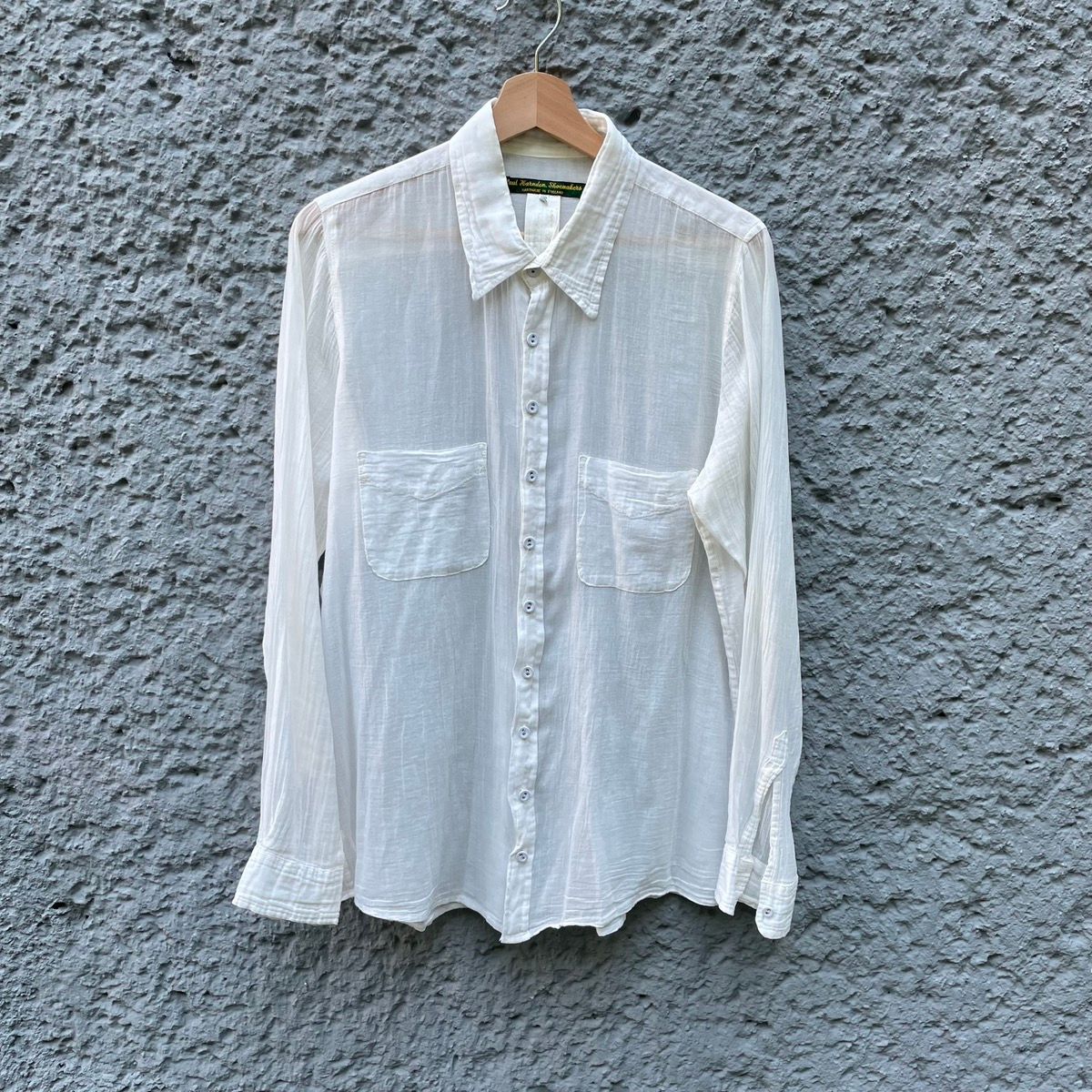 Pre-owned Paul Harnden Shoemakers Cream See-through Shirt Button-up