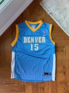 RARE DENVER NUGGETS # 15 CARMELO ANTHONY WHITE JERSEY SIZE XL