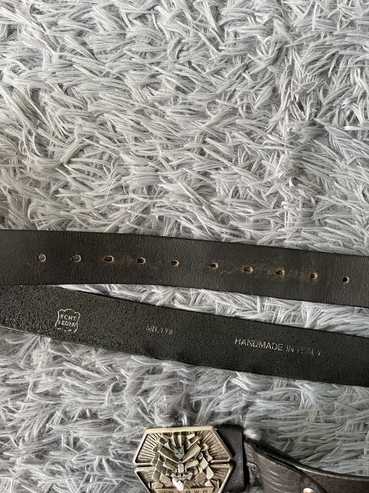 Japanese Brand × Vintage Joshi Jazawa Japanese avant garde real leather belt Size ONE SIZE - 6 Thumbnail
