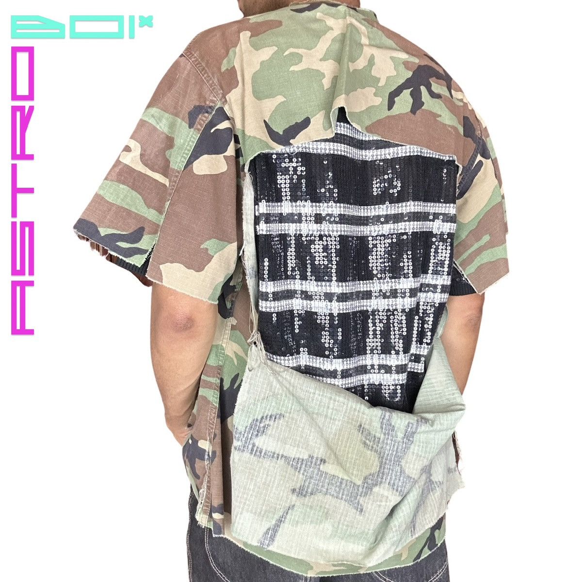 Vintage ASTROBOI* DECONSTRUCTED SHORT SLEEVE MILITARY JACKET Size US XL / EU 56 / 4 - 7 Thumbnail