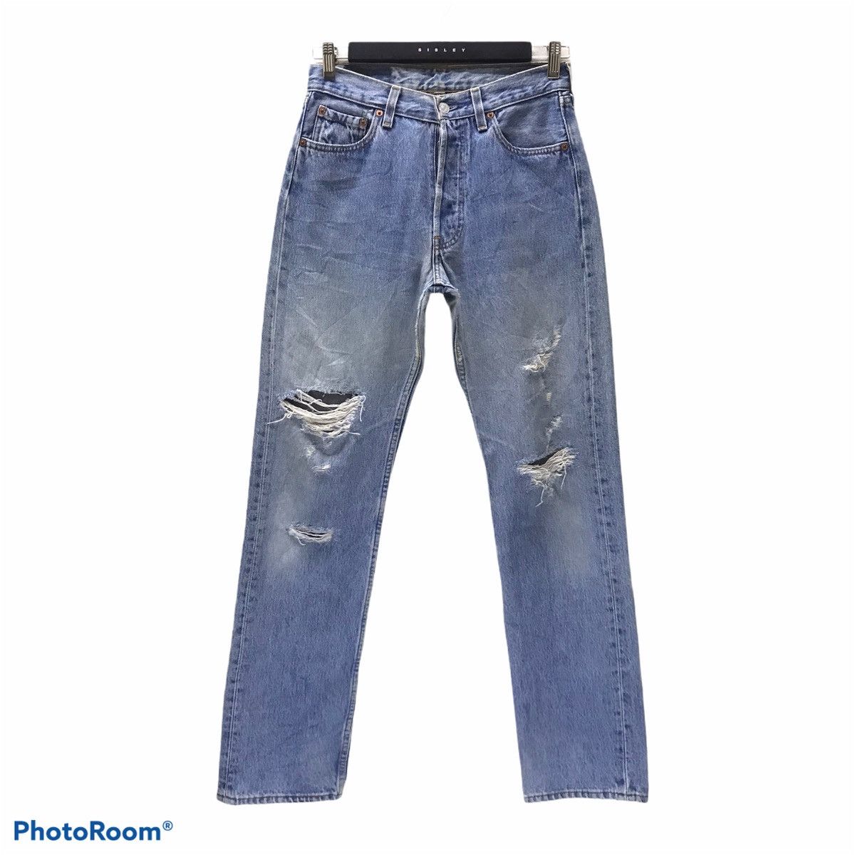 image of Kurt Cobain x Levis Vintage 80's Levis 501 Distressed Denim Cobain Style in Blue, Men's (Size 29)