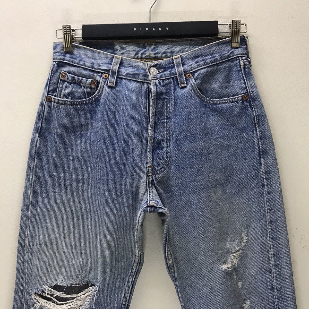 Levi's Vintage 80s Levis 501 Distressed Denim Jeans Size US 29 - 3 Thumbnail