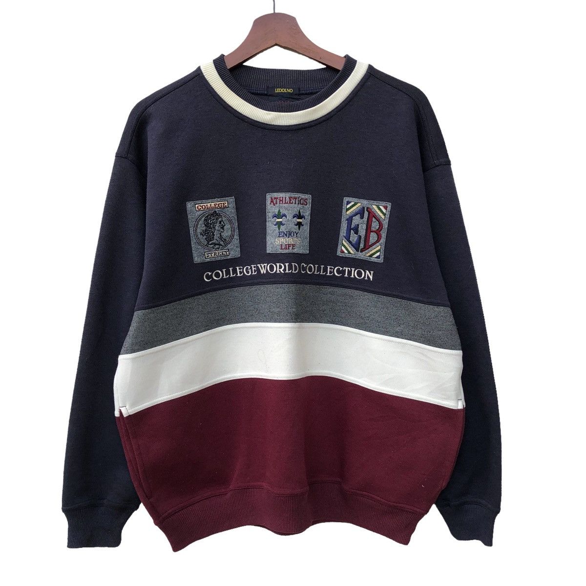 Vintage Vintage Ledolno Multi Colour Sweatshirt Roundneck Size US L / EU 52-54 / 3 - 1 Thumbnail