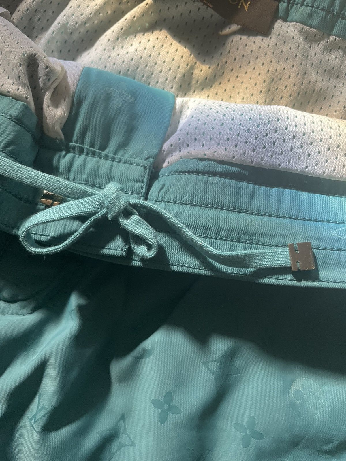 Louis Vuitton Kim Jones era LV mono swim trunks, teal/blue Size US 34 / EU 50 - 5 Thumbnail