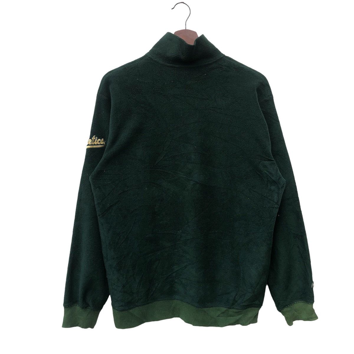 Japanese Brand 📣Vintage Mlb Fleece Oakland Half Zip Size M Size US M / EU 48-50 / 2 - 2 Thumbnail