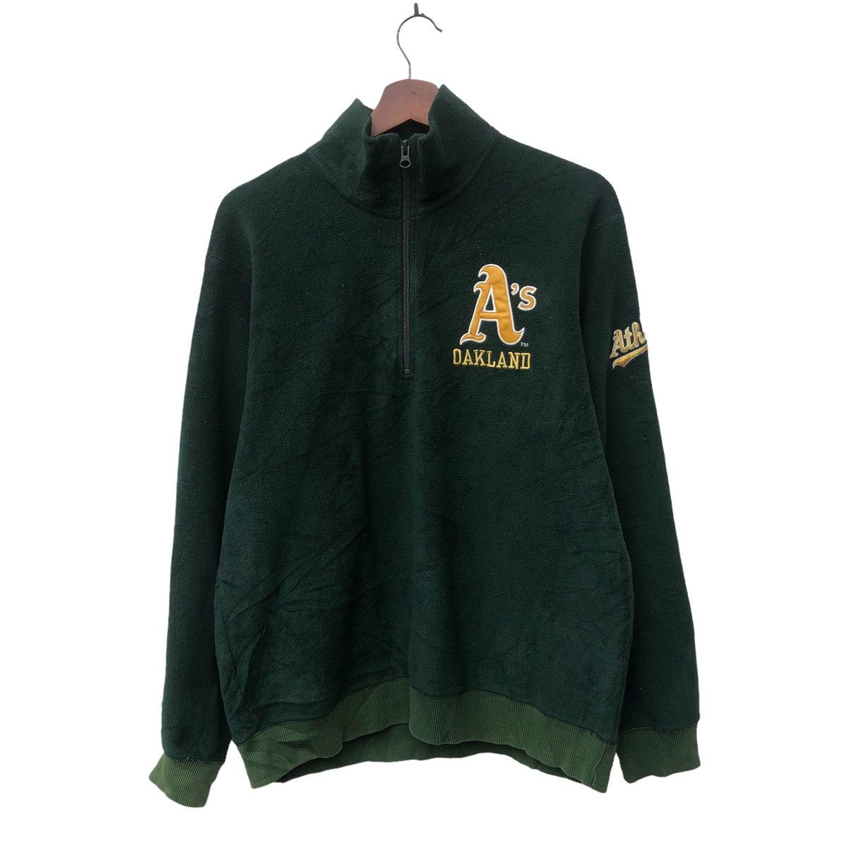 📣Vintage Mlb Fleece Oakland Half Zip Size M