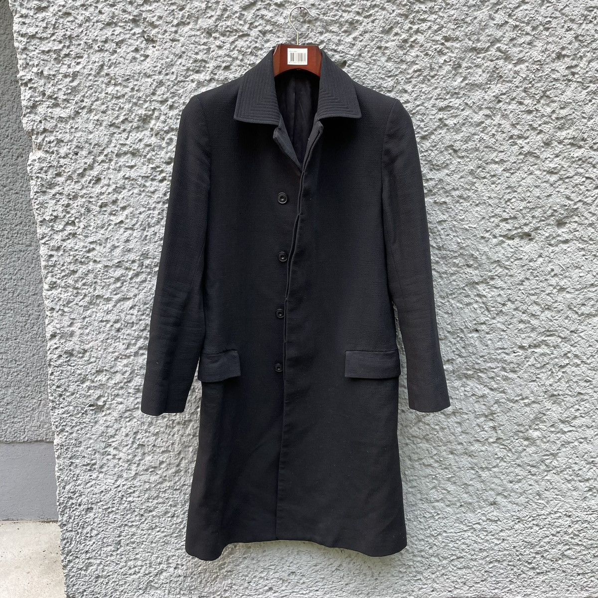 image of P R Patterson P.r. Patterson Long Black Coat Overcoat Jacket, Men's (Size Medium)