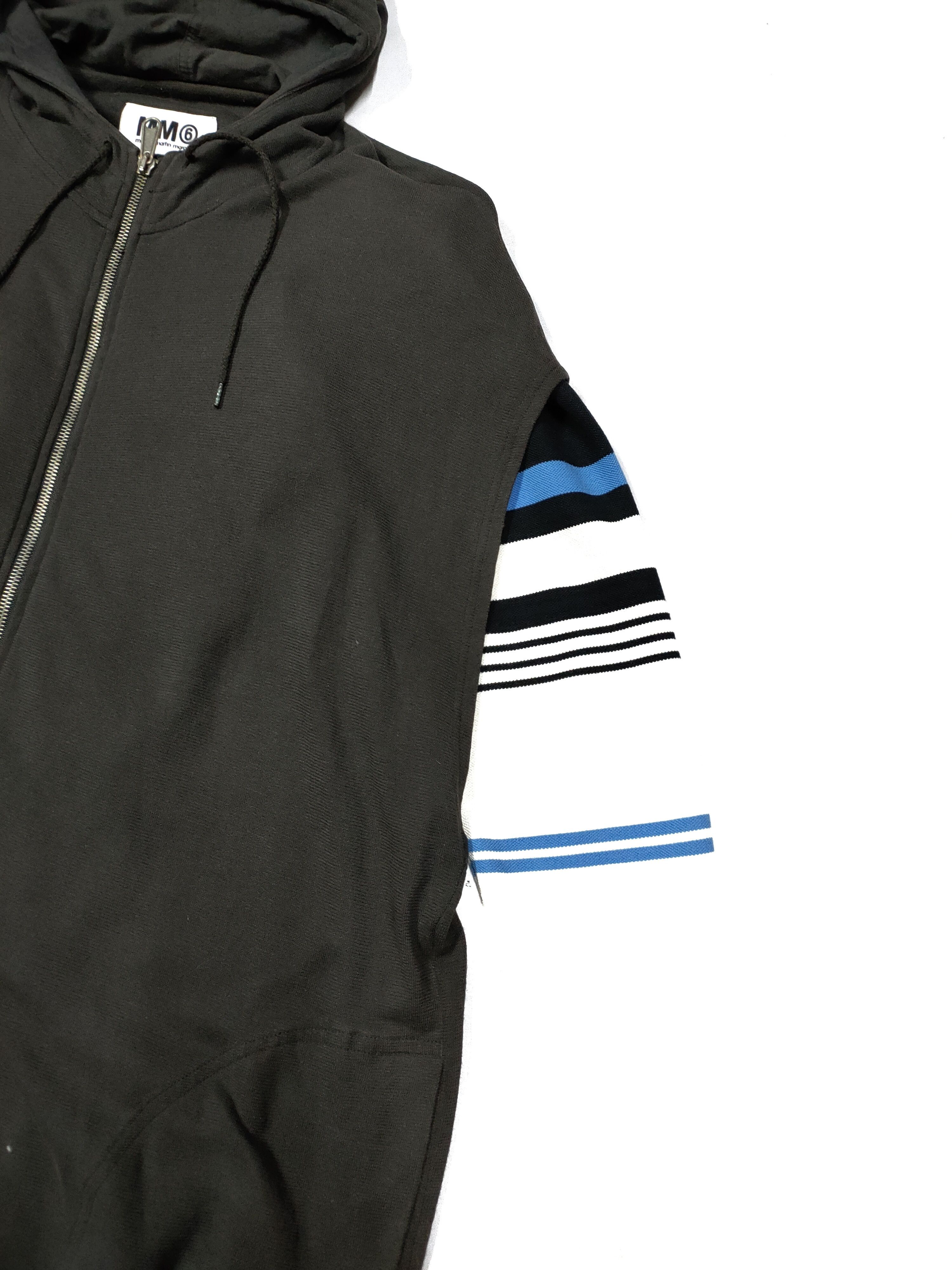 Designer MM6 SLEEVELESS LONG ZIPPER HOODIE Size US L / EU 52-54 / 3 - 3 Thumbnail