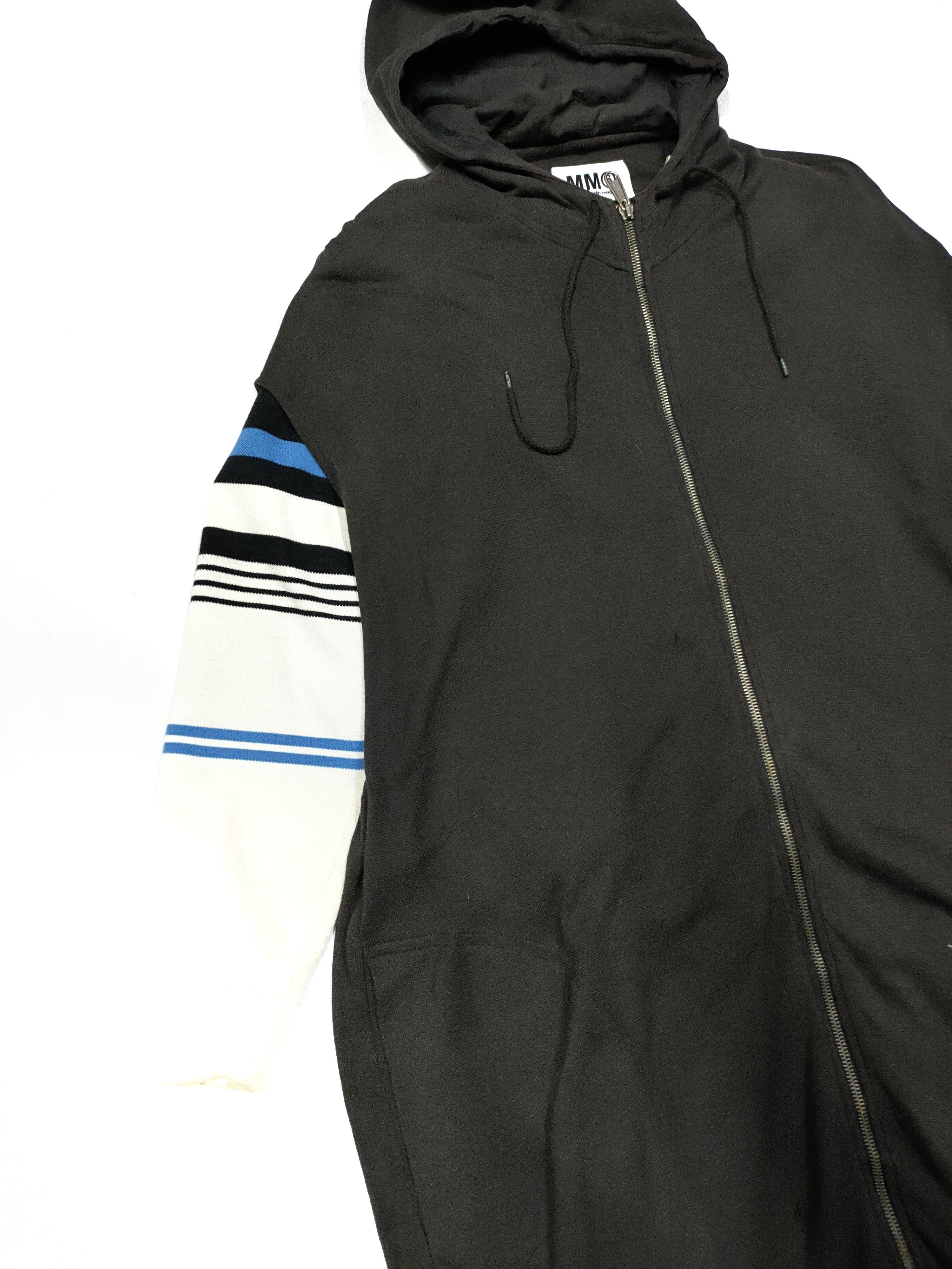 Designer MM6 SLEEVELESS LONG ZIPPER HOODIE Size US L / EU 52-54 / 3 - 2 Thumbnail