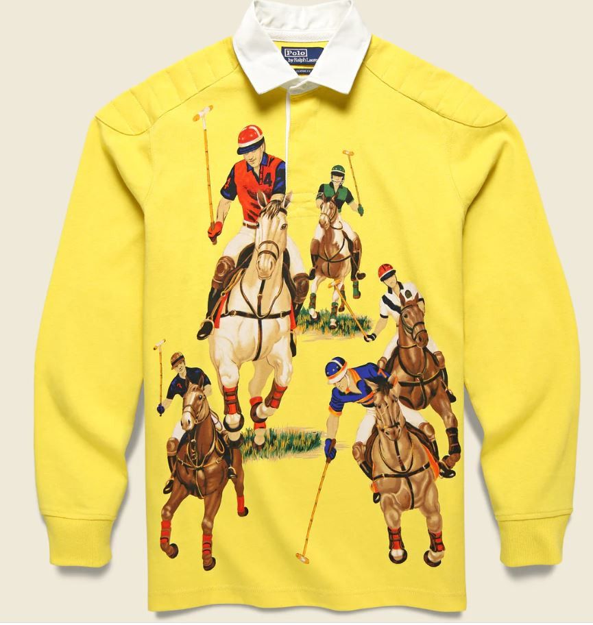 image of Vintage Polo Ralph Laurent 5 Horseman Equestrian Rugby , Men's (Size 2XL)