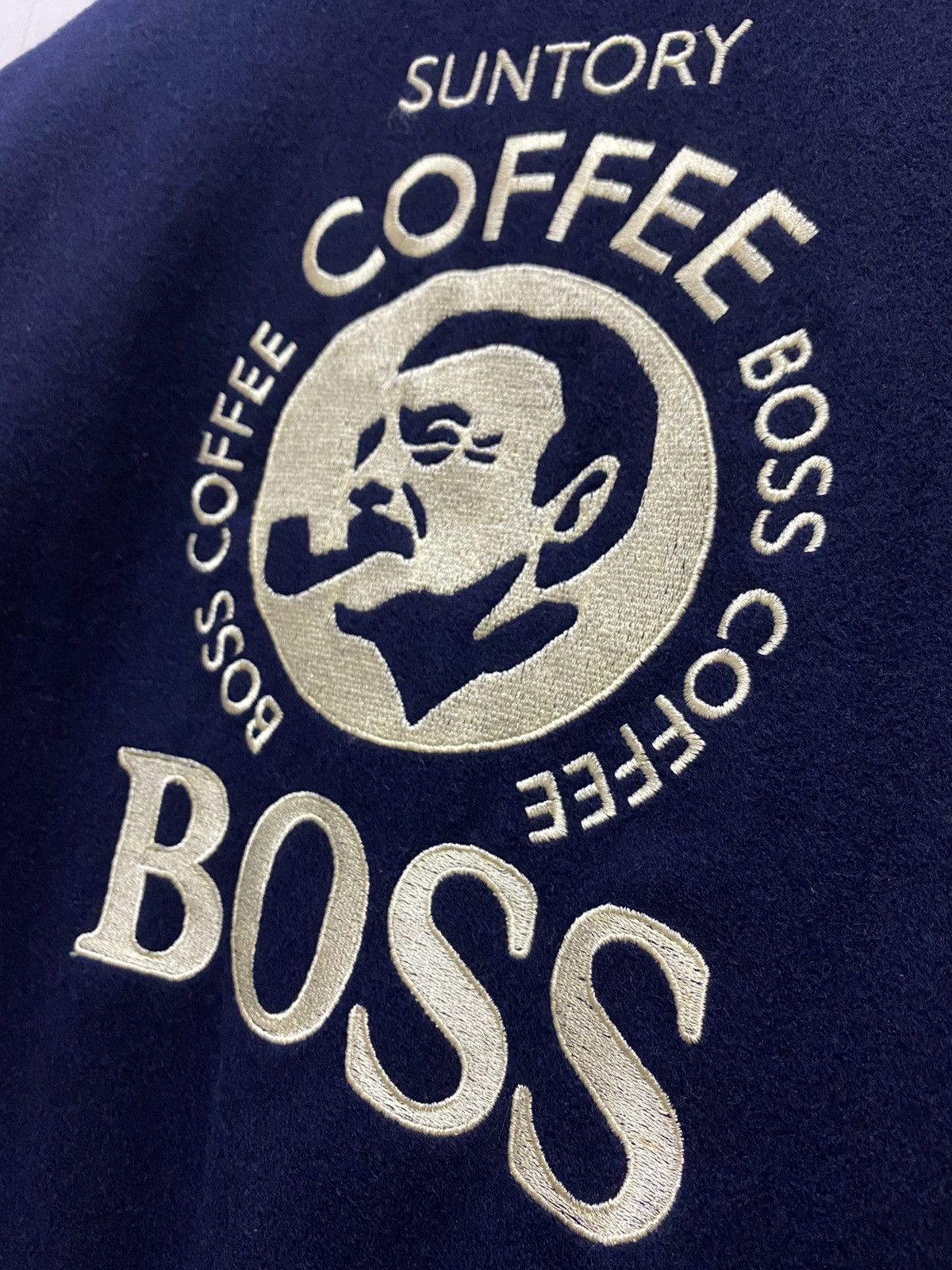 Japanese Brand Vintage Suntory Coffee Bos Japan Leather Wool Varisty Jacket Size US L / EU 52-54 / 3 - 6 Thumbnail