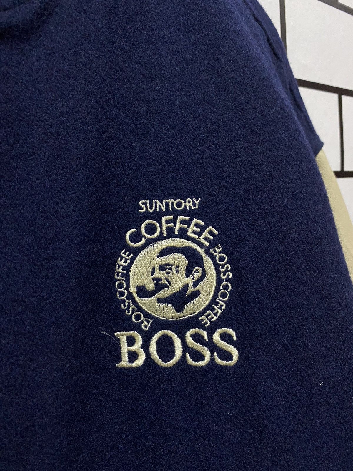 Japanese Brand Vintage Suntory Coffee Bos Japan Leather Wool Varisty Jacket Size US L / EU 52-54 / 3 - 12 Thumbnail