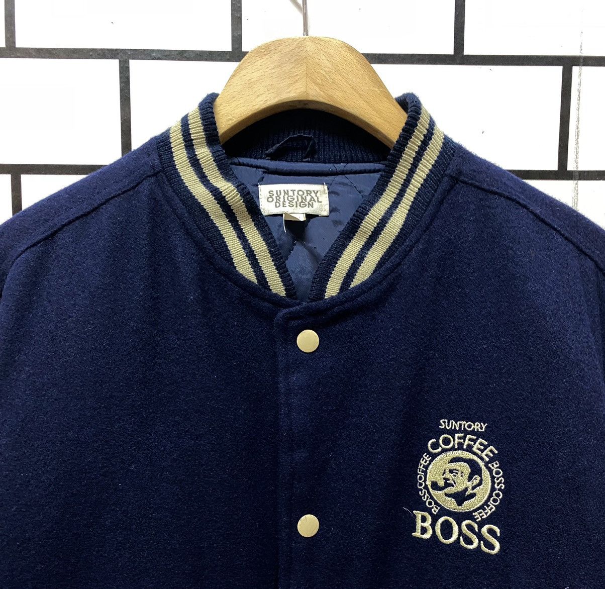 Japanese Brand Vintage Suntory Coffee Bos Japan Leather Wool Varisty Jacket Size US L / EU 52-54 / 3 - 11 Thumbnail