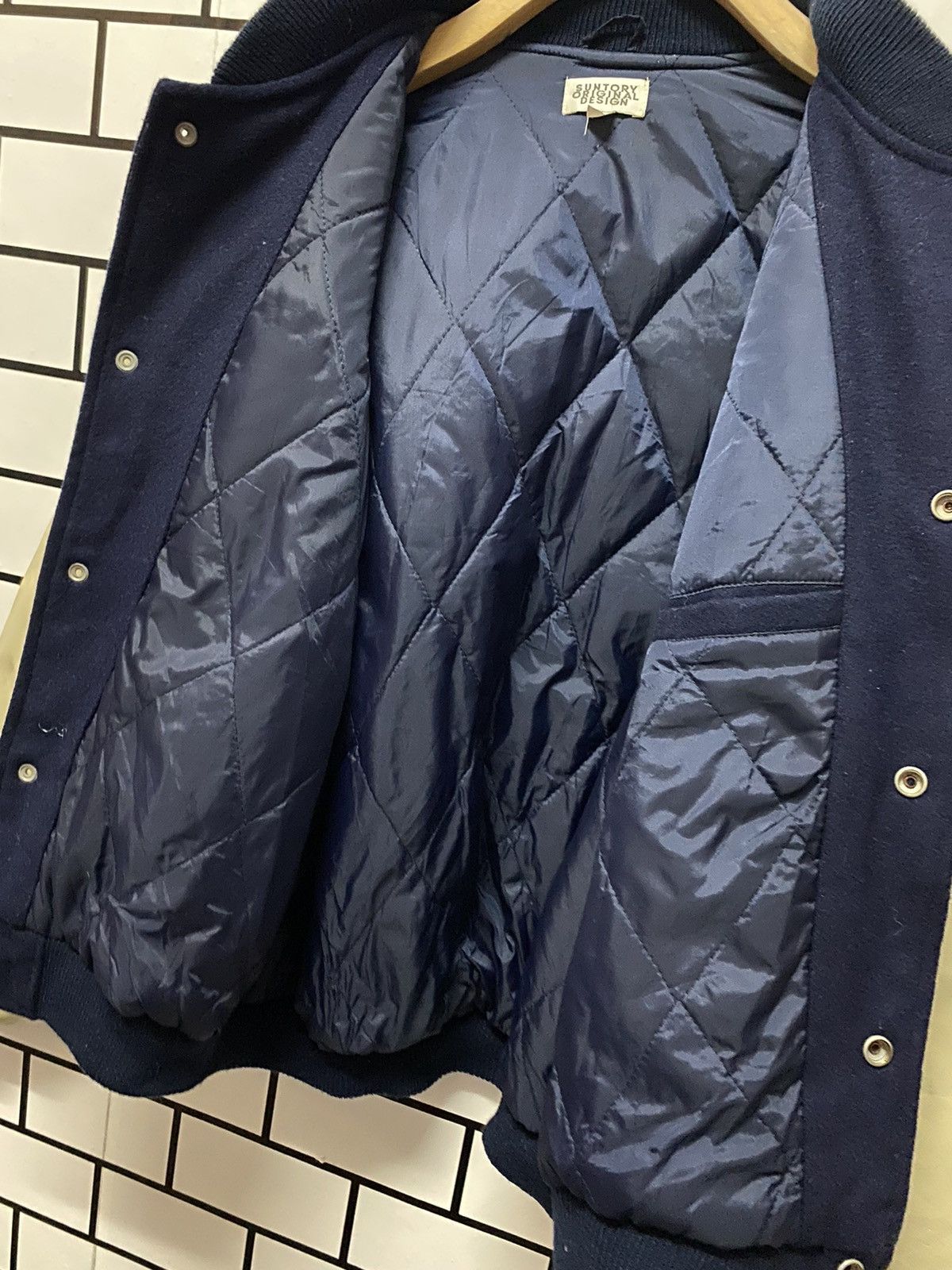 Japanese Brand Vintage Suntory Coffee Bos Japan Leather Wool Varisty Jacket Size US L / EU 52-54 / 3 - 17 Thumbnail