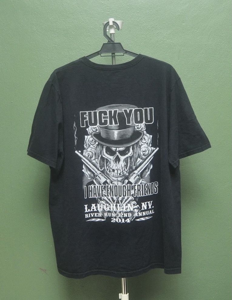 image of Vintage Laughing Indian Motorcycle Fashion Style in Black, Men's (Size XL)