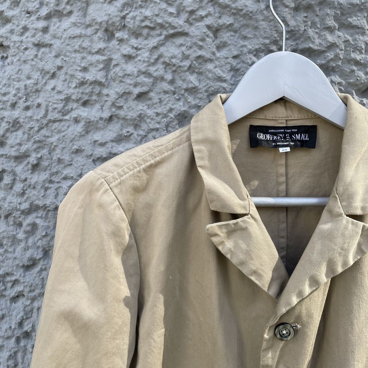 Geoffrey B. Small Light Beige Cotton Coat Overcoat Jacket