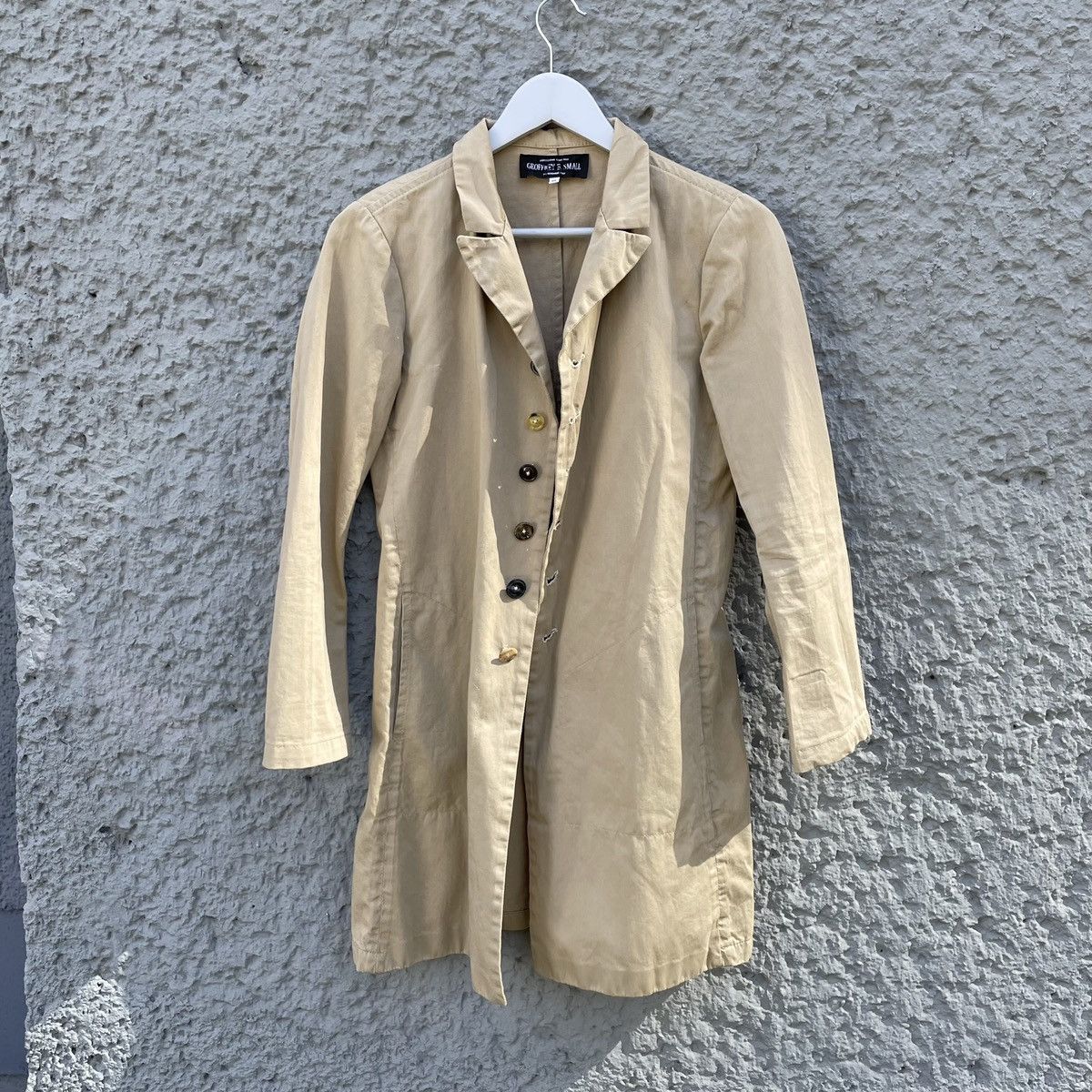 Geoffrey B. Small Geoffrey B. Small Light Beige Cotton Coat Overcoat Jacket Size US XS / EU 42 / 0 - 3 Thumbnail