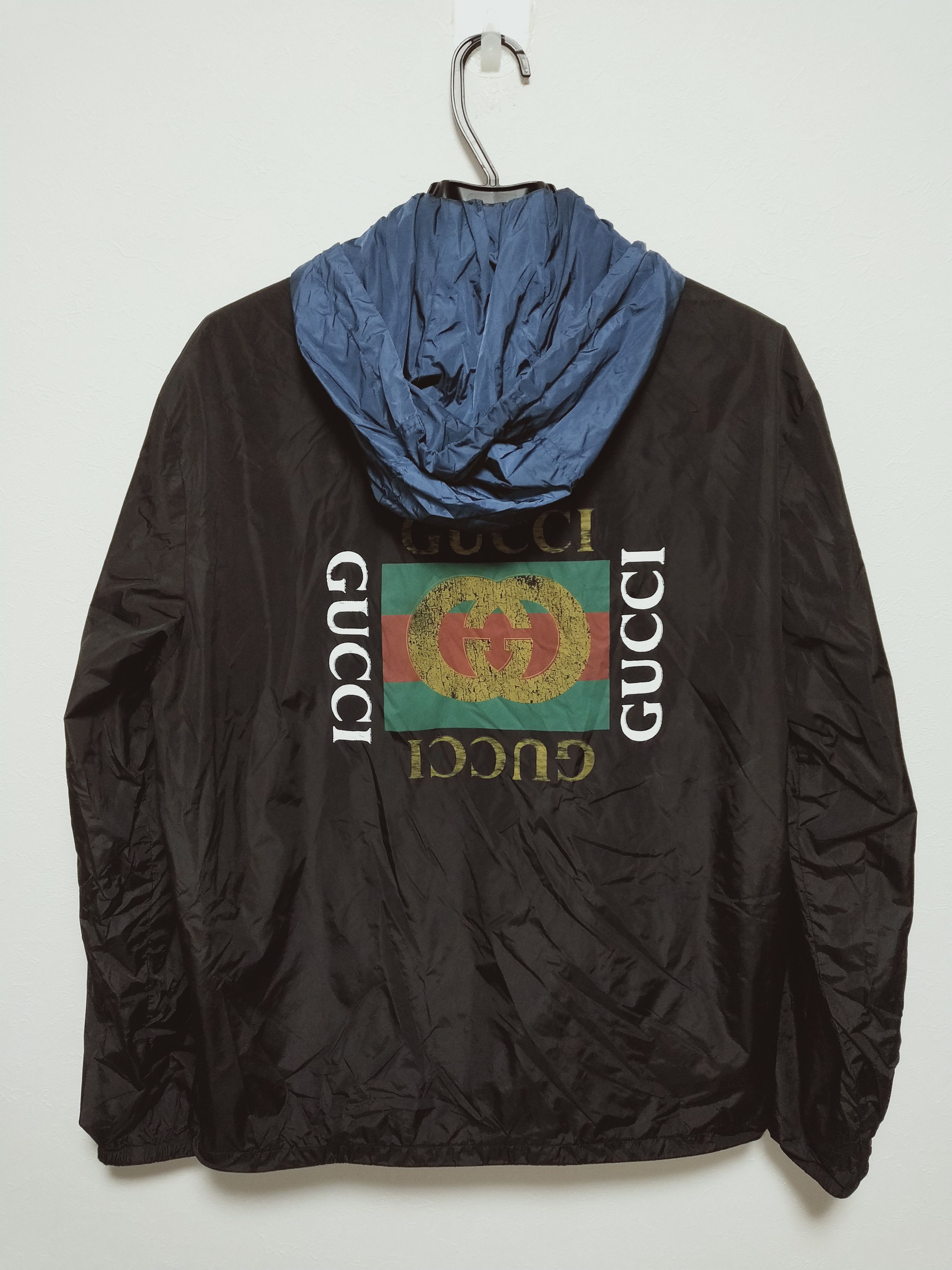 image of Gucci Classic Web Nylon Logo Jacket in Black, Men's (Size Medium)