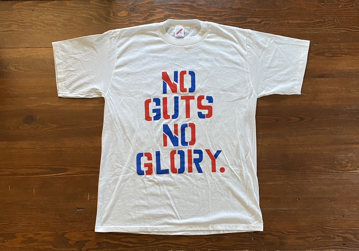 Jerzees Vintage 80’s No Guts No Glory Single Stitch Sleeves Thin Tee Size US XL / EU 56 / 4 - 1 Thumbnail