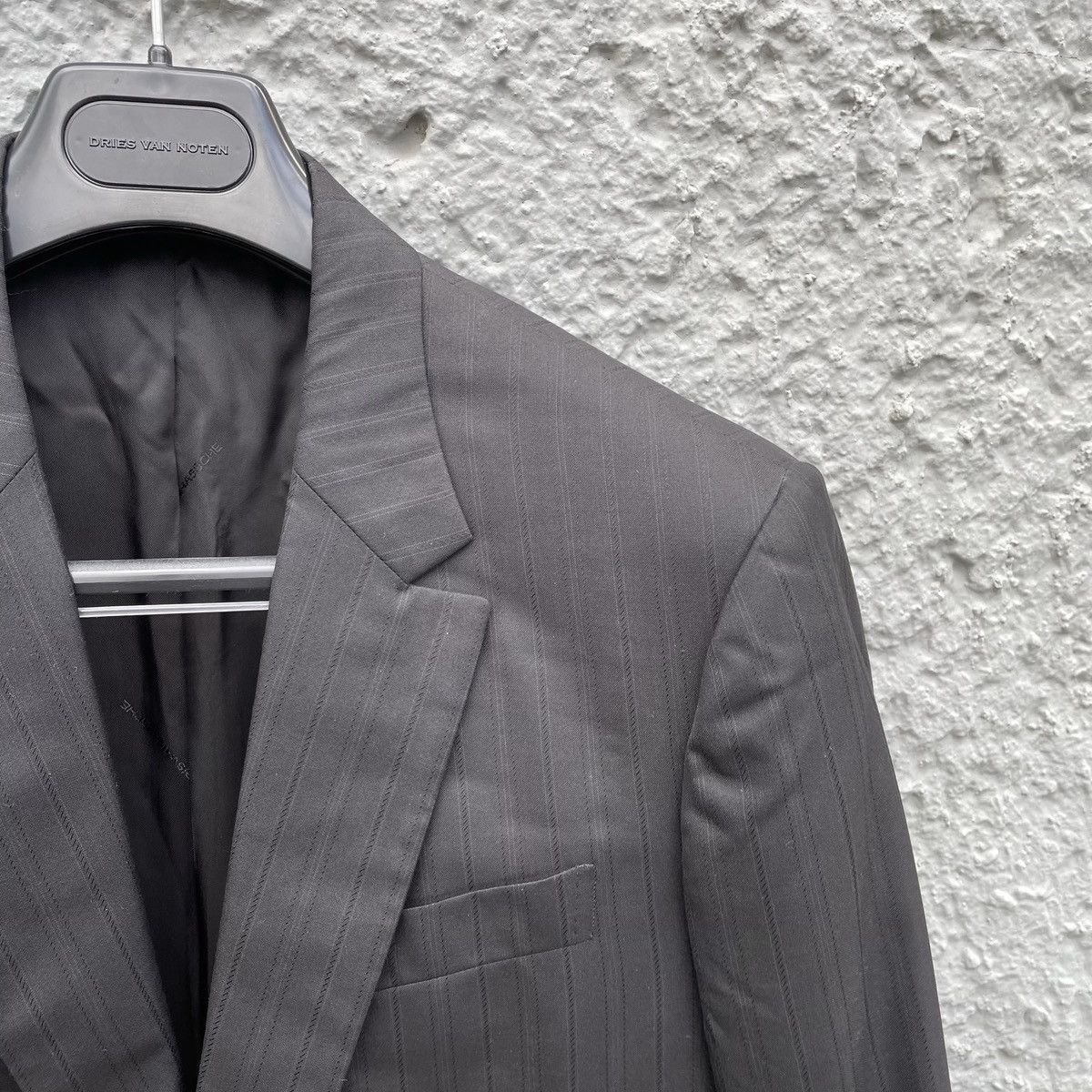 Kris Van Assche Kris van Assche Grey Pinstripe Silk Blazer Jacket Size 52R - 3 Thumbnail