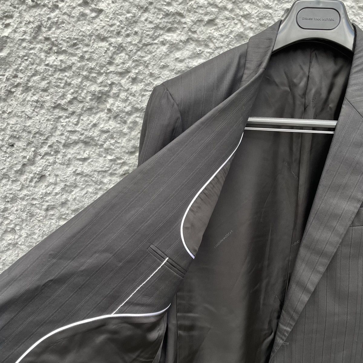 Kris Van Assche Kris van Assche Grey Pinstripe Silk Blazer Jacket Size 52R - 6 Thumbnail