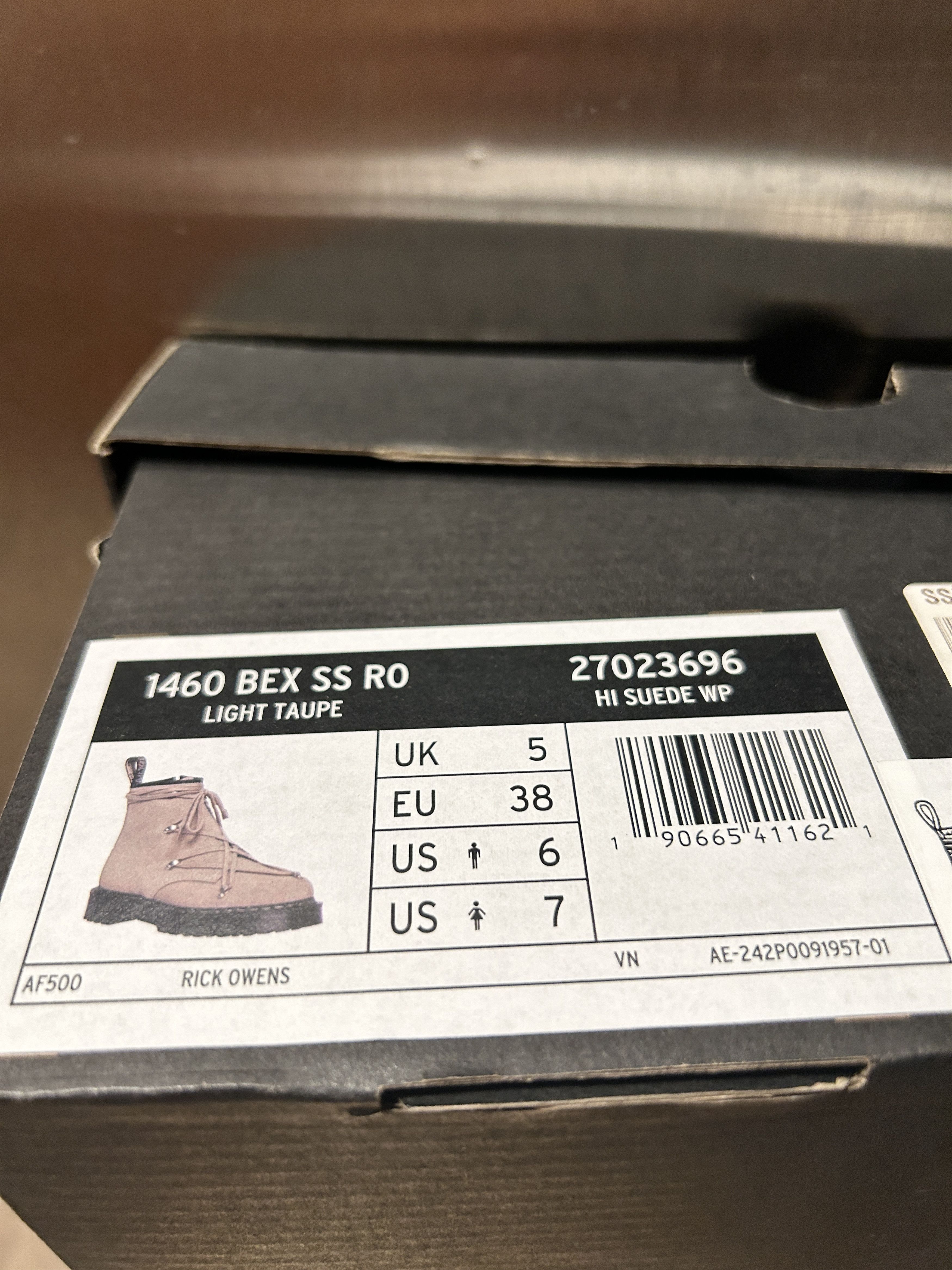 Dr. Martens × Rick Owens Taupe 1460 Bex Boots Size US 6 / EU 39 - 4 Thumbnail
