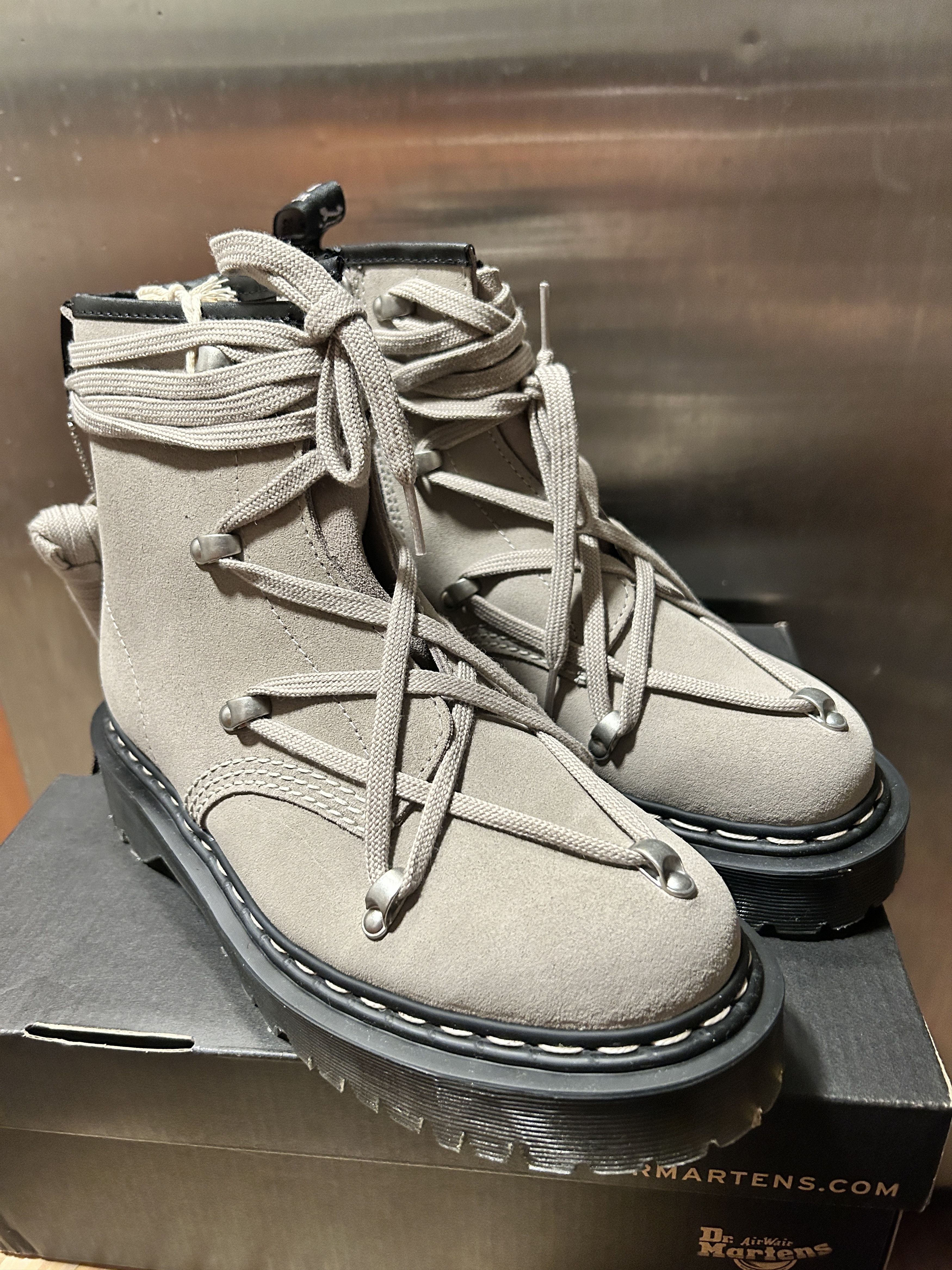 Dr. Martens × Rick Owens Taupe 1460 Bex Boots Size US 6 / EU 39 - 1 Thumbnail