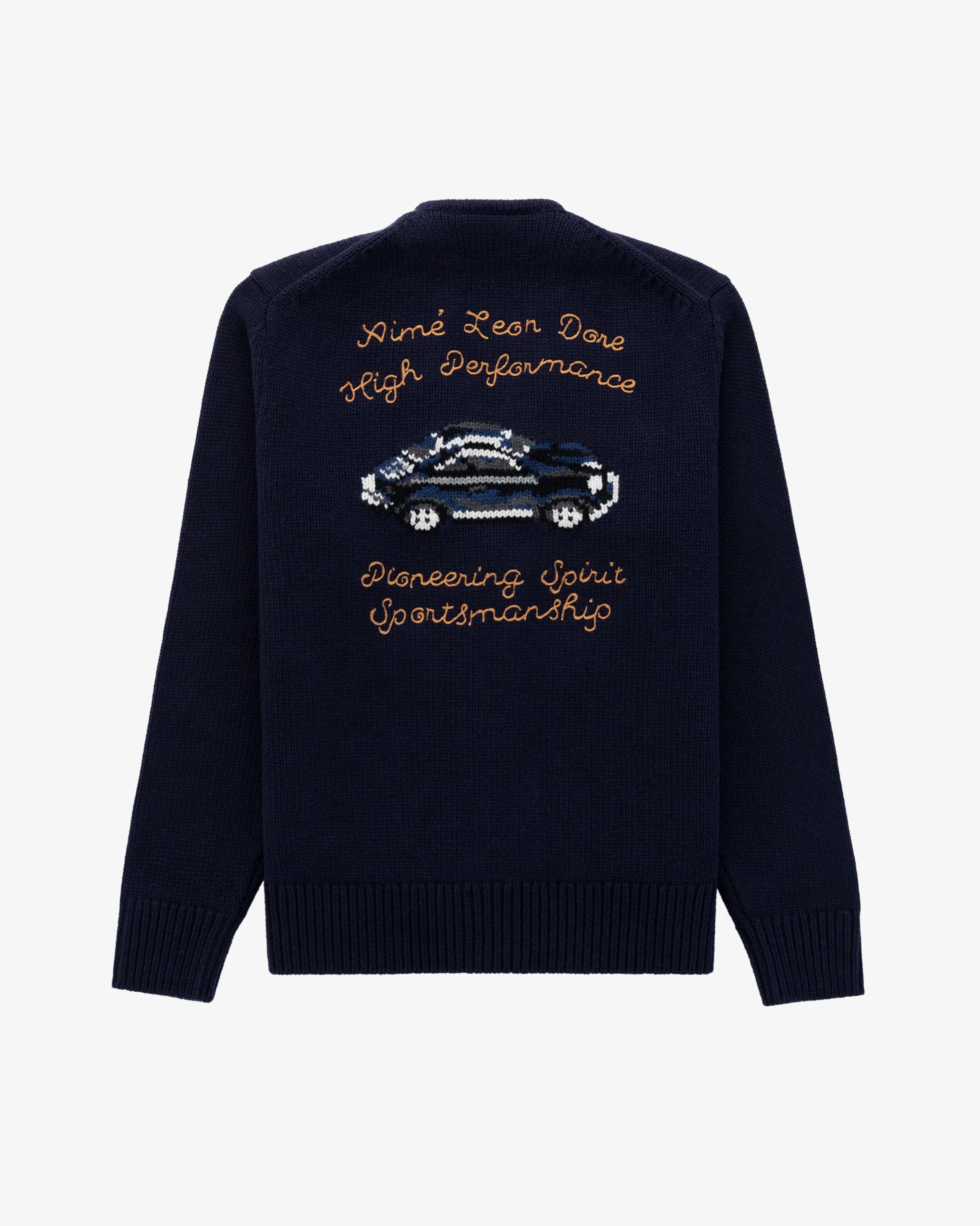 image of Aime Leon Dore x Porsche Design Ald / Porsche 356 Cardigan in Navy, Men's (Size XL)