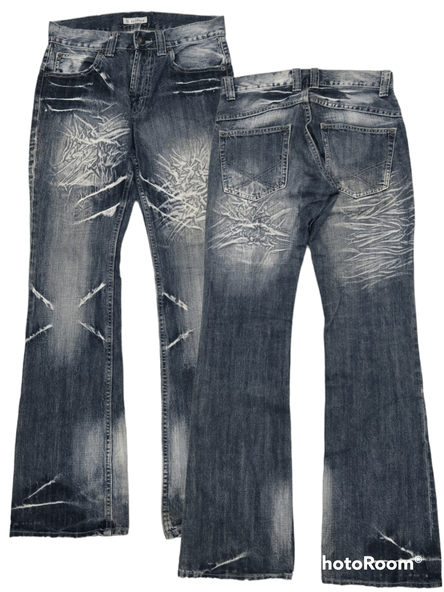 Japanese Brand FLARE SICK ELECTRIC SHOCKING DENIM PANTS Size US 29 - 1 Thumbnail