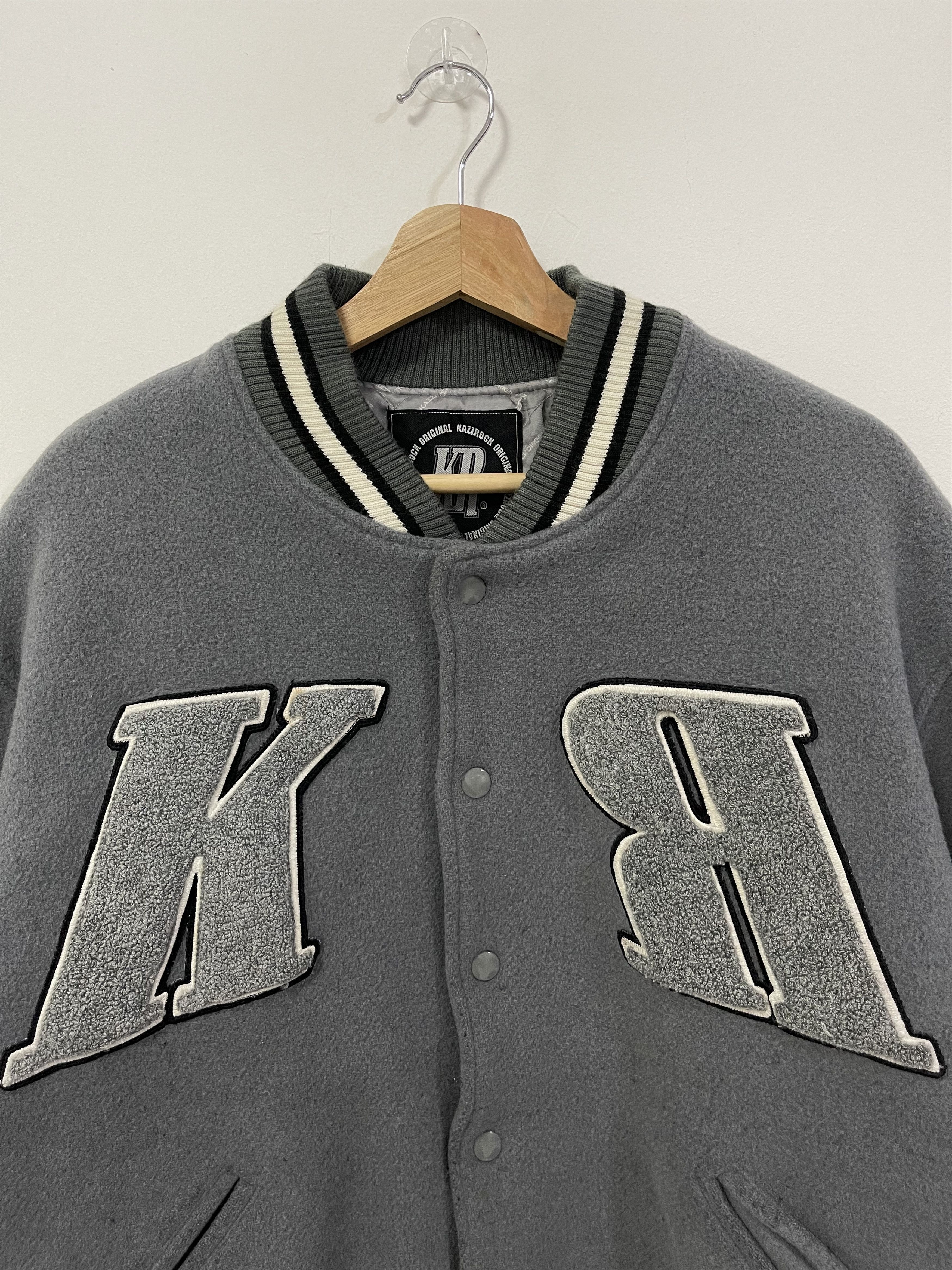 Japanese Brand × Vintage Vintage Kazzrock Wool Varsity Jacket Size US L / EU 52-54 / 3 - 2 Thumbnail