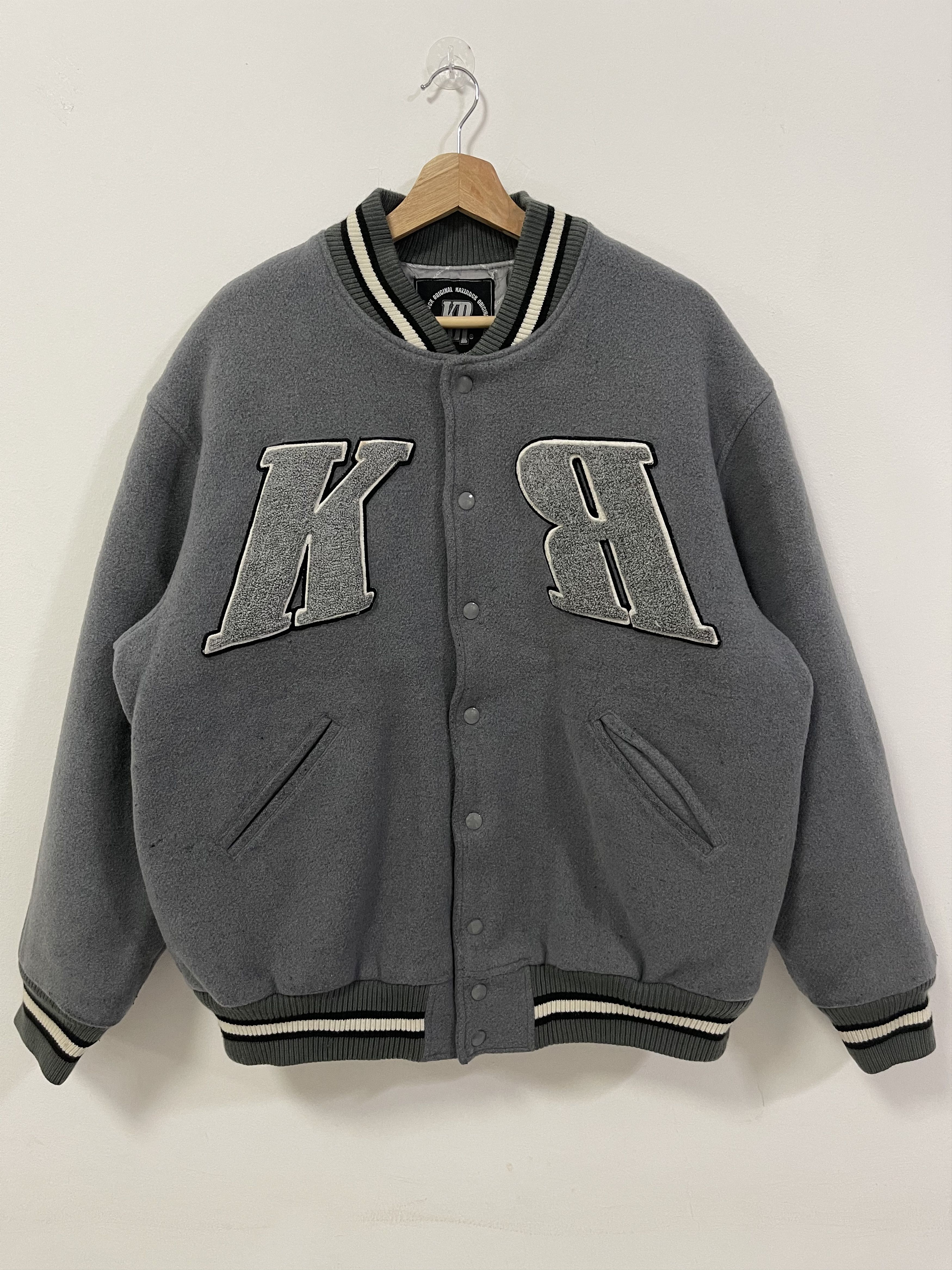 Japanese Brand × Vintage Vintage Kazzrock Wool Varsity Jacket Size US L / EU 52-54 / 3 - 1 Thumbnail