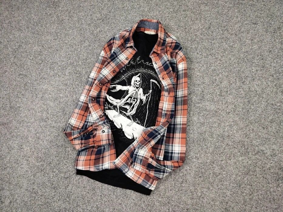 Flannel Vintage Flannel Shirt Travis Scott Style Size US L / EU 52-54 / 3 - 3 Thumbnail