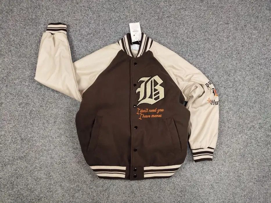 Japanese Brand Vintage 90's Japan Varsity Bomber Jacket Brown Letterman Size US L / EU 52-54 / 3 - 6 Thumbnail