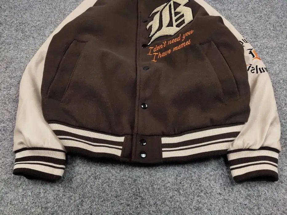 Japanese Brand Vintage 90's Japan Varsity Bomber Jacket Brown Letterman Size US L / EU 52-54 / 3 - 4 Thumbnail