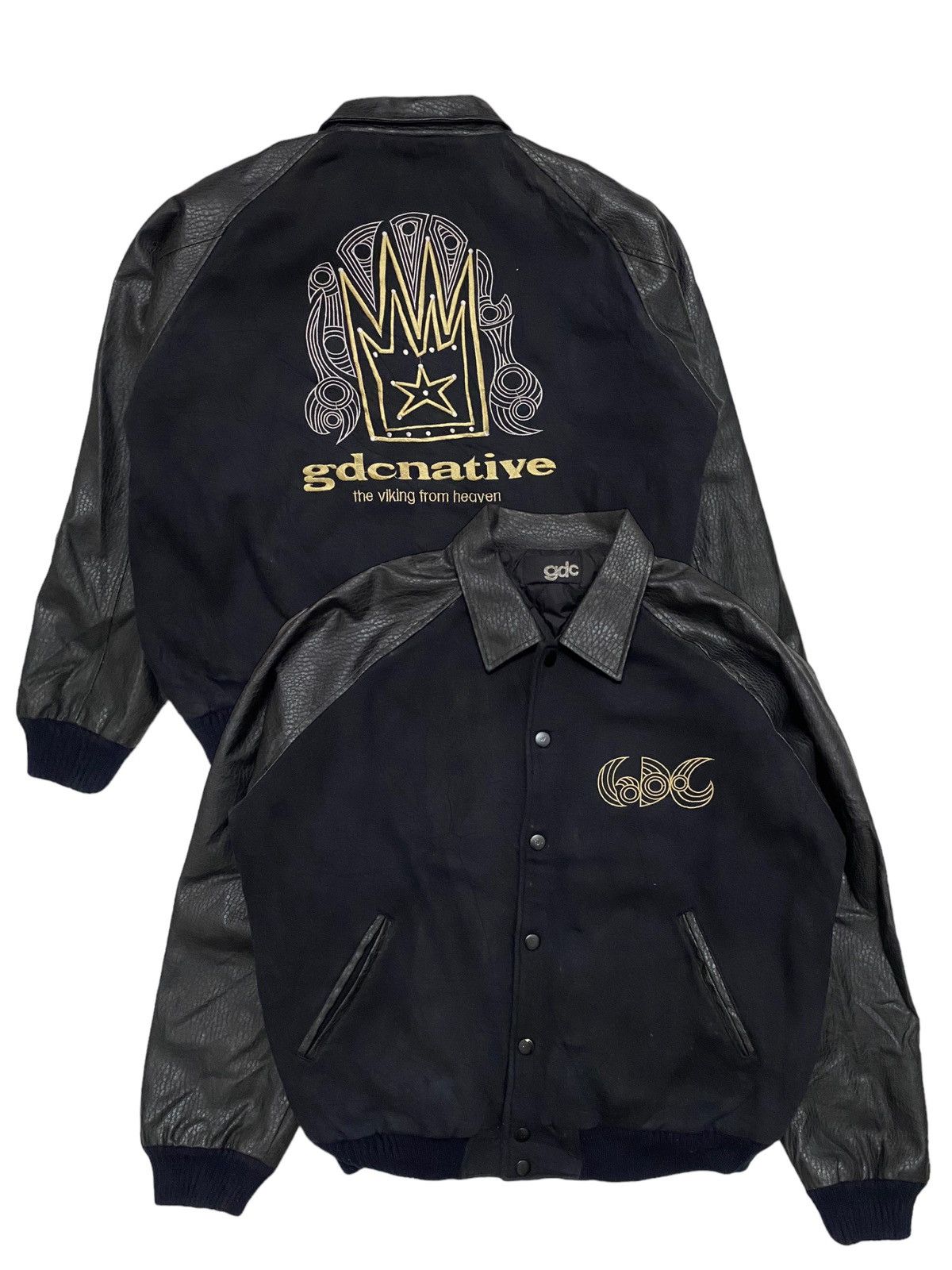 GDC Leather Sleeve Varsity Jacket